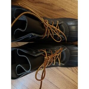 LL Bean Boots 8 Inch Duck Boots Black Leather Waterproof Rain Snow Mens 10